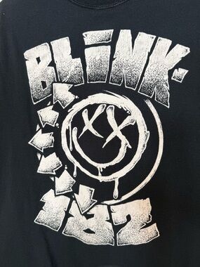 Blink-182 Graphic Band Tee in Black with White Print Size M